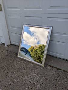 lot 290 image: Wood Frame Wall Mirror