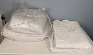 lot 325 image: (3) White Full-Size United Feather and Down Comforters