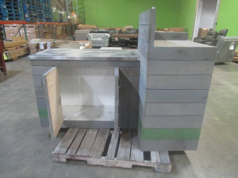 lot 268 image: Retail Checkout Station With Stainless Steel Top and Storage Area - Does not have cash drawer. Approximate Dimensions 71 x 40 12 x 54 Tall.
