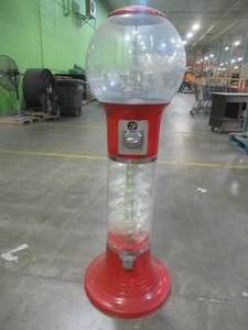 lot 549 image: Bubblegum Ball Machine - Missing Key, Stands 58 Tall. Works, Used in Retail Store.  SOLD AS PICTURED
