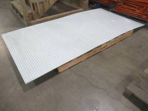 lot 576 image: 2 Sheets of Pegboard in White.  Approximate Dimensions 48 x 96. Holes are 1 Apart.   SOLD AS PICTURED