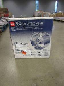 lot 41 image: MASTERFLOW 1600 CFM Silver Electric Powered Gable Mount Gable Louver Vent (OPEN BOX)
