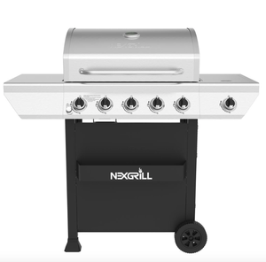 lot 16 image: NEXGRILL 5-Burner Propane Gas Grill in Stainless Steel with Side Burner and Condiment Rack (BOX WATER DAMAGED, APPEARS TO BE NEW IN BOX)