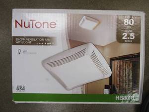 lot 58 image: BROAN NUTONE 80 CFM Ceiling Bathroom Exhaust Fan with Light (OPEN BOX)