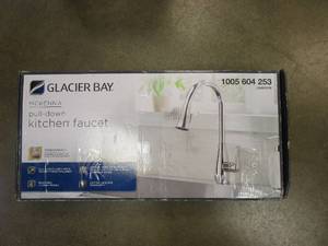 lot 67 image: GLACIER BAY McKenna Single-Handle Pull-Down Sprayer Kitchen Faucet in Chrome with TurboSpray and FastMount (OPEN BOX)