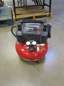 lot 73 image: PORTER CABLE 6 Gal. 150 PSI Portable Electric Air Compressor (USED)