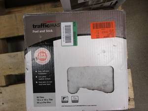 lot 76 image: TRAFFICMASTER White Travertine 12 in. x 12 in. Peel and Stick Vinyl Tile (30 sq. ft.  case)