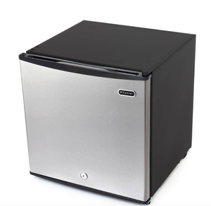 lot 68 image: WHYNTER 1.1 cu. ft. Energy Star Upright Freezer with Lock - Stainless Steel (NEW IN BOX)