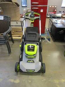 lot 211 image: RYOBI 40V HP Brushless 21 in. Cordless Battery Walk Behind Dual-Blade Self-Propelled Mower with (1) 6.0 Ah Battery & Charger (LIKE NEW CONDITION)