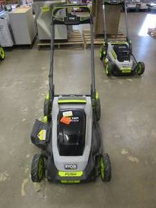 lot 214 image: RYOBI 40V HP Brushless 20 in. Cordless Battery Walk Behind Push Mower (Tool Only) (USED, MISSING PLUG & BAGGER, RUNS)