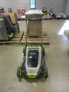 lot 215 image: RYOBI 40V HP Brushless 20 in. Cordless Battery Walk Behind Push Mower (Tool Only) (USED, MISSING PLUG & BAGGER, RUNS)