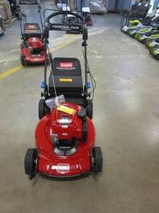 lot 218 image: TORO 21465 Recycler 22 in. Briggs & Stratton SmartStow Personal Pace High-Wheel Drive Gas Walk Behind Self Propelled Lawn Mower (NEW CONDITION)