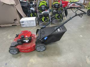 lot 221 image: TORO 21445 22 in. Recycler SmartStow Briggs & Stratton High Wheel FWD Gas Walk Behind Self Propelled Lawn Mower (RUNS WELL)