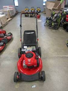 lot 222 image: TROY BILT TB110 21in. 140cc Briggs & Stratton Gas Push Lawn Mower with Rear bag (PULL CORD LOCKED, PARTS ONLY)