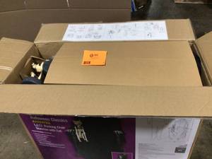 lot 2 image: Holiday Accents Halloween Decor 4 ft. Animated LED Rocking Chair Skeleton Cat  Open Box Customer Returns See Terms on Auction