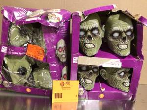 lot 5 image: Lot of 2 Home Accents Holiday 15 in. LED Zombie Head Pathway Makers With Timers (4 Pack) May Contain Mising Pieces Open Box Customer Returns See Terms on Auction