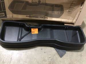 lot 36 image: Under Seat Storage Box Fits 14-18 SilveradoSierra 1500 Crew Cab by Husky Liners Customer Returns See Terms on Auction