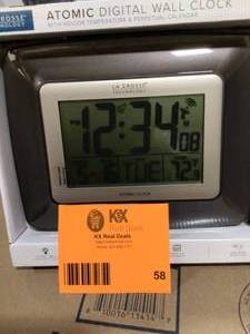 lot 58 image: La Crosse Technology Atomic Digital Wall Clock with Temperature  Customer Returns See Terms on Auction