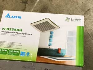 lot 67 image: Delta Breez Signature 110 CFM Ceiling Humidity Sensing Bathroom Exhaust Fan Customer Returns See Terms on Auction