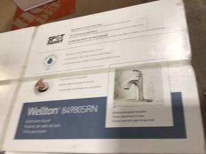 lot 69 image: MOEN Wellton 4 in. Centerset Single Handle Bathroom Faucet in Spot Resist Brushed Nickel Customer Returns See Terms on Auction