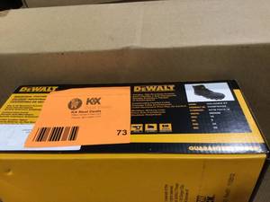 lot 73 image: DEWALT Mens Halogen 6 Work Boots - Steel Toe - Black Full Grain Size 10(M) Customer Returns See Terms on Auction