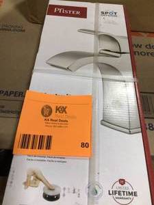 lot 80 image: Pfister Venturi 4 in. Centerset Single-Handle Single-Hole Bathroom Faucet in Spot Defense Brushed Nickel Customer Returns See Terms on Auction