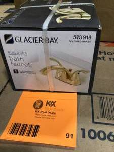 lot 91 image: Glacier Bay Kiso Single Hole Single-Handle Low-Arc Bathroom Faucet  Customer Returns  See Terms on Auction