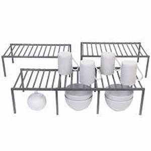 lot 52 image: Smart Design Shelf Organizer, Set of 4-Gray