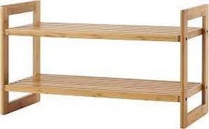 lot 55 image: TRINITY EcoStorage Bamboo Stackable Shoe Rack (2-Pack)