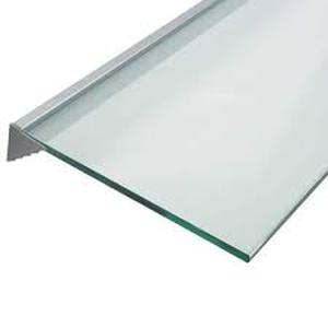 lot 50 image: Wallscapes Glacier Opaque Glass Shelf with Silver Bracket Shelf Kit