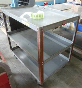 lot 59 image: 3 shelf rolling cart all steel 24x36x36 tall
