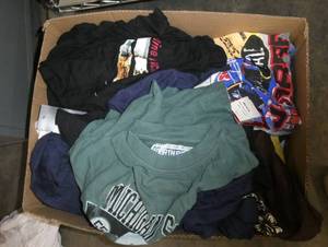 lot 66 image: 47 tshirts and jerseys all adult sizes Med to XL