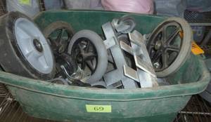lot 69 image: Bucket of wheels varous sizes