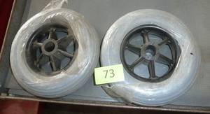 lot 73 image: 2 matching wheelchair wheels