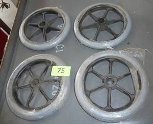 lot 75 image: 4 wheelchair wheels