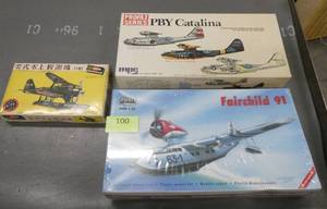 lot 100 image: 3 vintage NewComplete airplane models