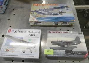 lot 101 image: 3 vintage NewComplete airplane models
