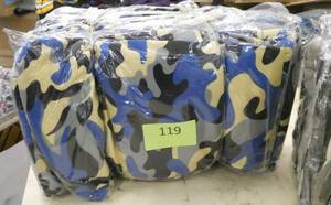lot 119 image: Pack of 12 Lined Leggings - blue, yellow, black camo pattern