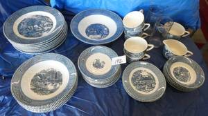 lot 192 image: Lot of Currier & Ives dishes