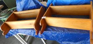 lot 196 image: 2 large wooden shelves - would make good bookshelves or a painting project