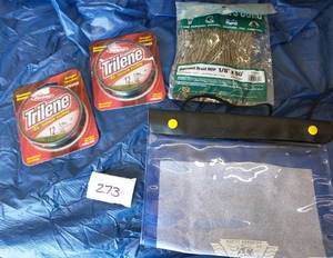 lot 273 image: Fishing line, map bag, braided rope