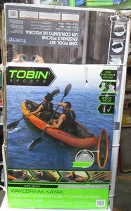 Tobin Sports Wavebreak Inflatable 2-person Kayak-Orange