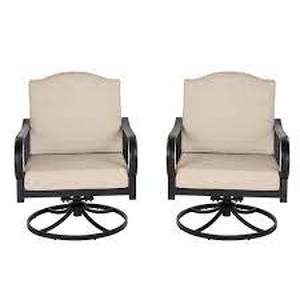 Hampton Bay Laurel Oaks Black Steel Outdoor Patio Lounge Chair with Sunbrella Cushions (2-Pack)