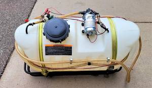 lot 46 image: North Star ATV Spot Sprayer With Cradle and Broadcast Spray Boom - Like New