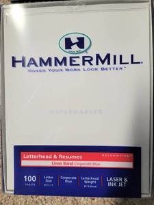 lot 48 image: Hammermill Letterhead & Resumes Linen Bond Paper