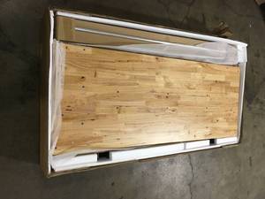 Husky 62 in. Adjustable Height Workbench Table with 2-Drawers in Black Customer Returns See Terms on Auction