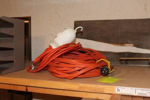 Lot of (2) Extension Cords with Shop Trouble Light