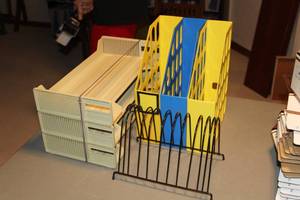 Lot of (6) Stackable File Sorting Shelves