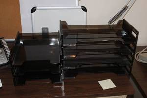 Lot of (2) Plastic Desk File Organizers