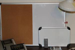 Lot of (5) Dry Erase Board Items - Dry Erase Boards (x2), Eraser (x1), Marker Sets (x2)